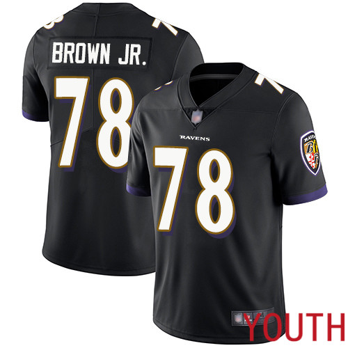 Baltimore Ravens Limited Black Youth Orlando Brown Jr. Alternate Jersey NFL Football #78 Vapor Untouchable->women nfl jersey->Women Jersey